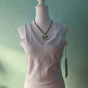 ALO Yoga White V-Neck Tank Top